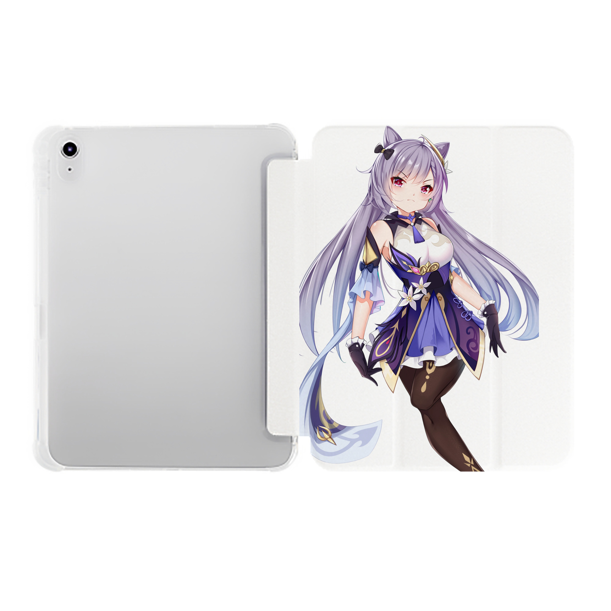 げんし神 刻晴 こくせい genshin Kokusei IPad ケース ペン収納付き 三つ折りスタンド PUレザー×シリコン 対応機種9.5/10.5/10.9インチ
